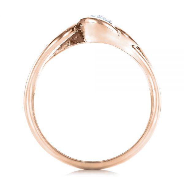 18k Rose Gold 18k Rose Gold Custom Diamond Engagement Ring - Front View -  102089