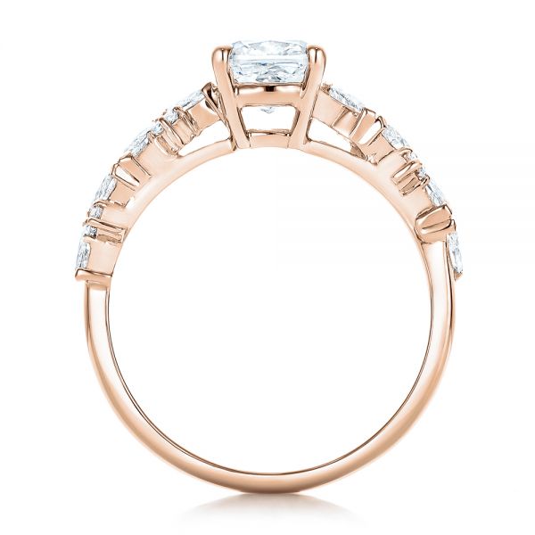 18k Rose Gold 18k Rose Gold Custom Diamond Engagement Ring - Front View -  102092