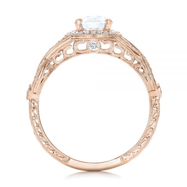 18k Rose Gold 18k Rose Gold Custom Diamond Engagement Ring - Front View -  102138