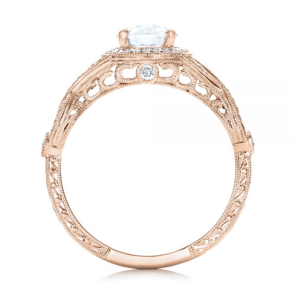 18k Rose Gold 18k Rose Gold Custom Diamond Engagement Ring - Front View - 102138