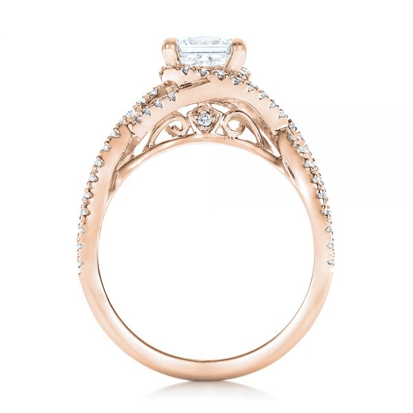 14k Rose Gold 14k Rose Gold Custom Diamond Engagement Ring - Front View -  102148