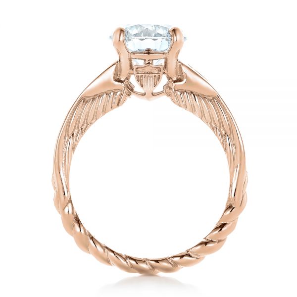 14k Rose Gold 14k Rose Gold Custom Diamond Engagement Ring - Front View -  102218