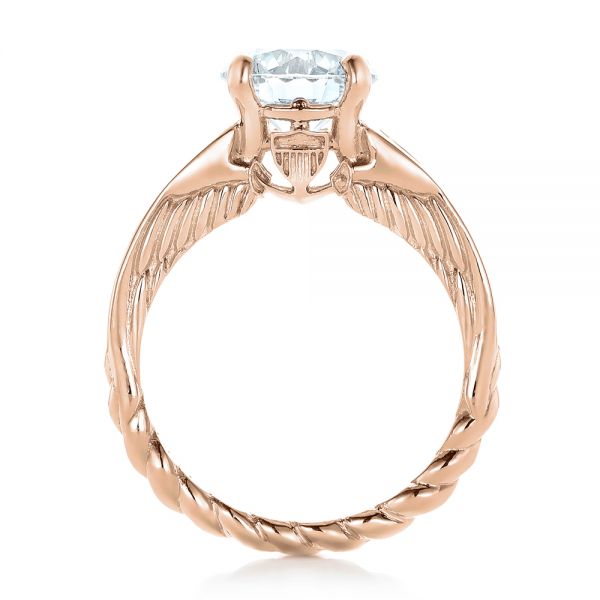 18k Rose Gold 18k Rose Gold Custom Diamond Engagement Ring - Front View - 102218