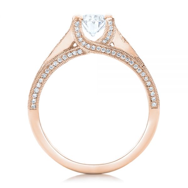 14k Rose Gold 14k Rose Gold Custom Diamond Engagement Ring - Front View - 102239