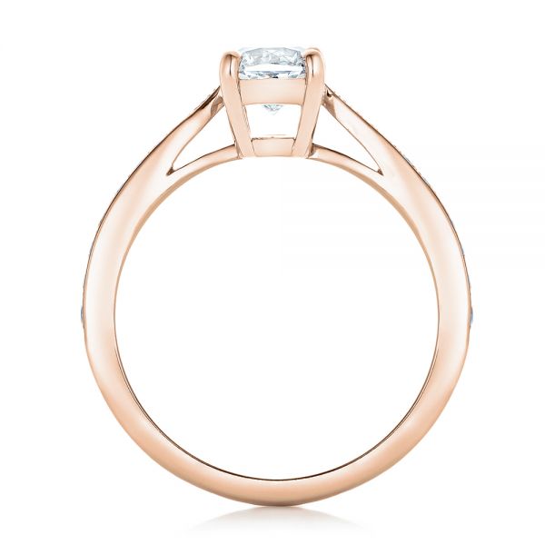 18k Rose Gold 18k Rose Gold Custom Diamond Engagement Ring - Front View - 102253