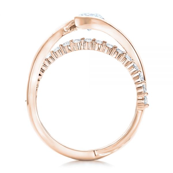 18k Rose Gold 18k Rose Gold Custom Diamond Engagement Ring - Front View -  102277
