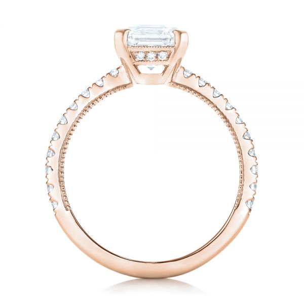 18k Rose Gold 18k Rose Gold Custom Diamond Engagement Ring - Front View -  102289