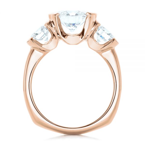 18k Rose Gold 18k Rose Gold Custom Diamond Engagement Ring - Front View - 102296