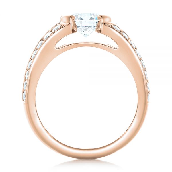 14k Rose Gold 14k Rose Gold Custom Diamond Engagement Ring - Front View -  102307