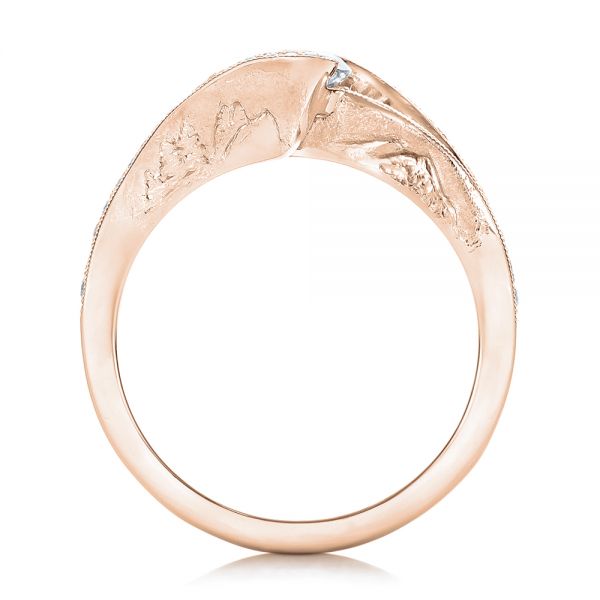 18k Rose Gold 18k Rose Gold Custom Diamond Engagement Ring - Front View -  102315