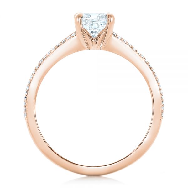 18k Rose Gold 18k Rose Gold Custom Diamond Engagement Ring - Front View -  102325