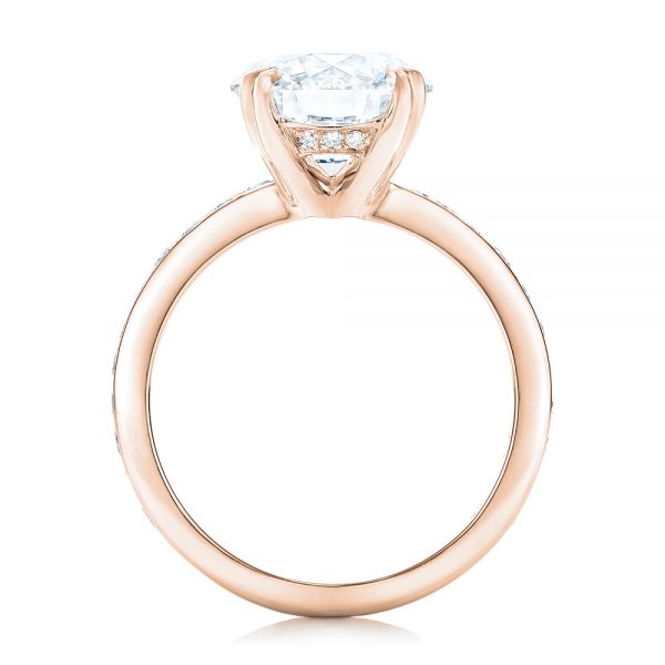 18k Rose Gold 18k Rose Gold Custom Diamond Engagement Ring - Front View -  102339