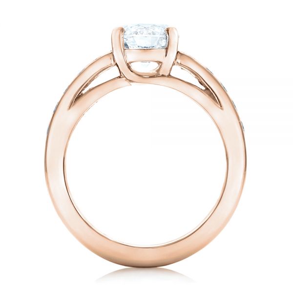 14k Rose Gold 14k Rose Gold Custom Diamond Engagement Ring - Front View - 102345