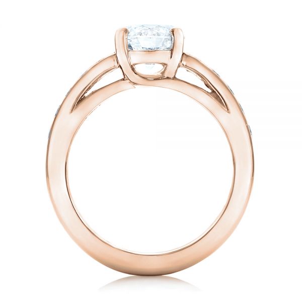 14k Rose Gold 14k Rose Gold Custom Diamond Engagement Ring - Front View -  102345