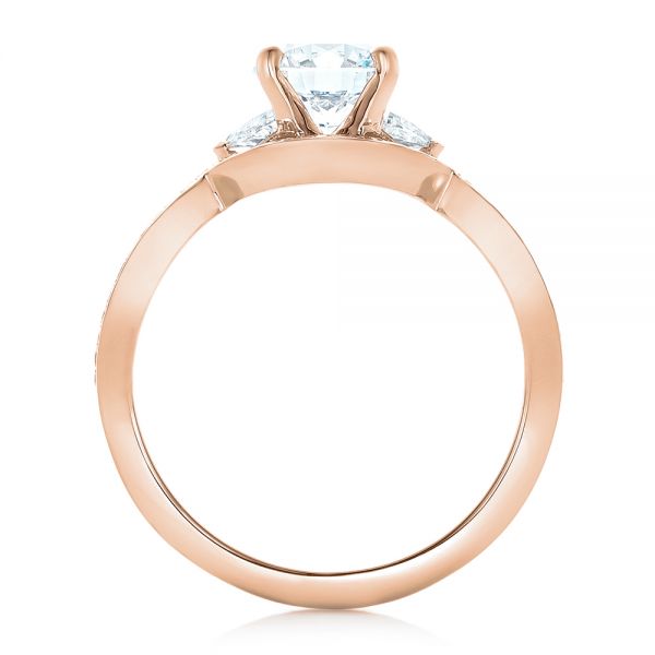 18k Rose Gold 18k Rose Gold Custom Diamond Engagement Ring - Front View -  102354