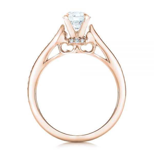 18k Rose Gold 18k Rose Gold Custom Diamond Engagement Ring - Front View -  102363