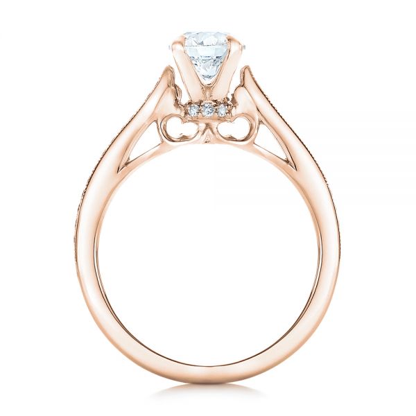 14k Rose Gold 14k Rose Gold Custom Diamond Engagement Ring - Front View - 102363
