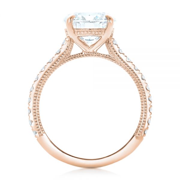 18k Rose Gold 18k Rose Gold Custom Diamond Engagement Ring - Front View -  102402