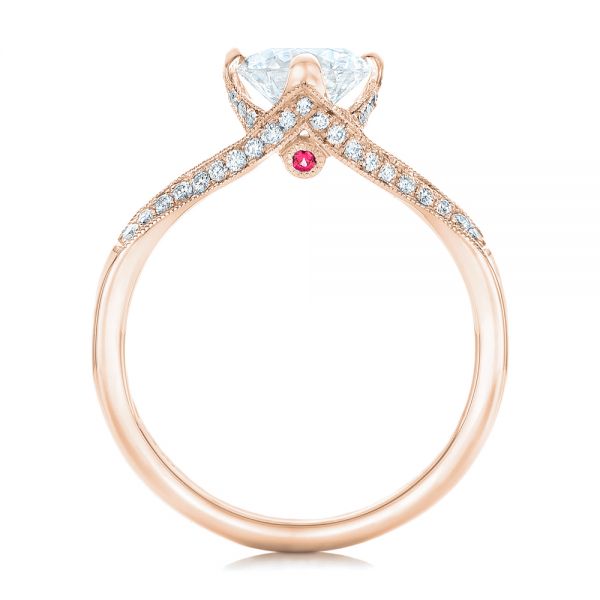 14k Rose Gold 14k Rose Gold Custom Diamond Engagement Ring - Front View -  102405