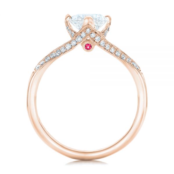 14k Rose Gold 14k Rose Gold Custom Diamond Engagement Ring - Front View - 102405