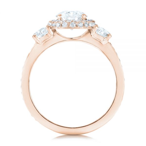 18k Rose Gold 18k Rose Gold Custom Diamond Engagement Ring - Front View -  102415