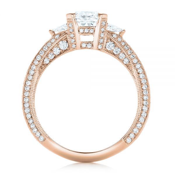 14k Rose Gold 14k Rose Gold Custom Diamond Engagement Ring - Front View - 102457