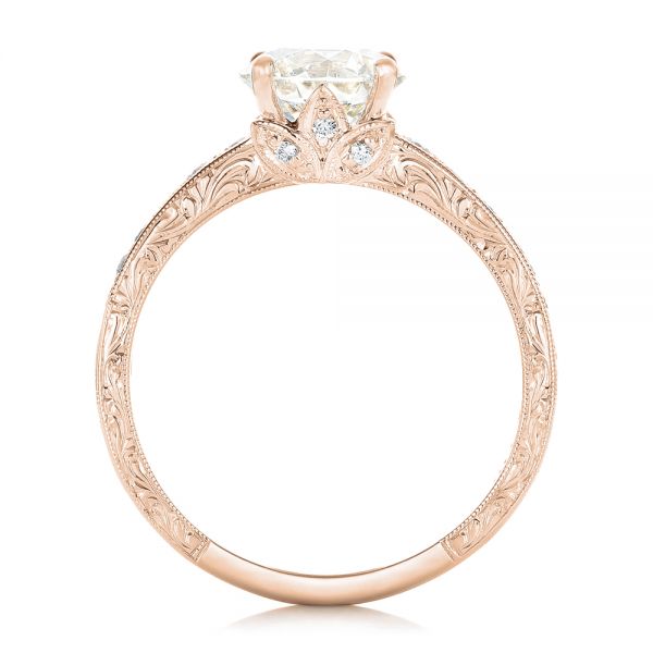 14k Rose Gold 14k Rose Gold Custom Diamond Engagement Ring - Front View -  102462