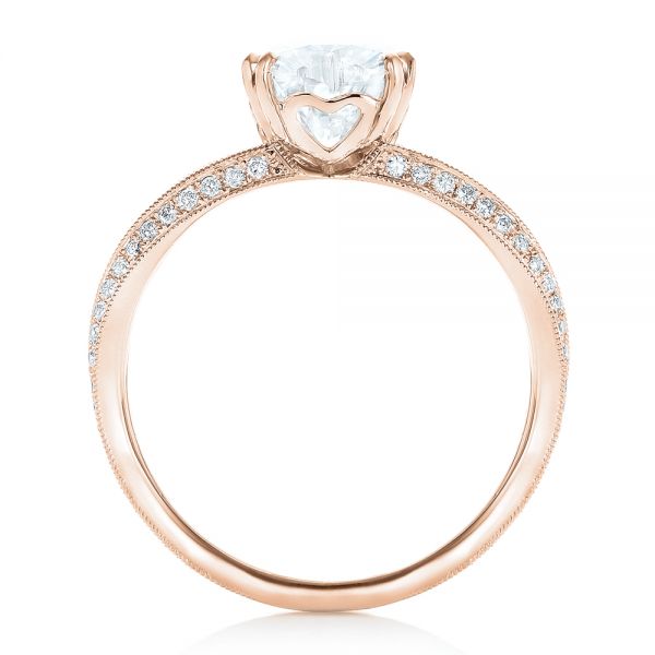 18k Rose Gold 18k Rose Gold Custom Diamond Engagement Ring - Front View -  102463