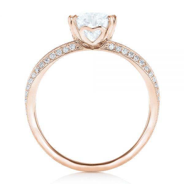 14k Rose Gold 14k Rose Gold Custom Diamond Engagement Ring - Front View - 102463