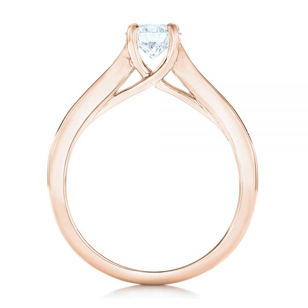18k Rose Gold 18k Rose Gold Custom Diamond Engagement Ring - Front View -  102470