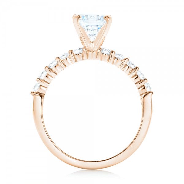 14k Rose Gold 14k Rose Gold Custom Diamond Engagement Ring - Front View -  102582