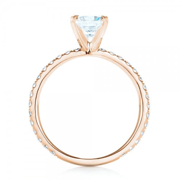 18k Rose Gold 18k Rose Gold Custom Diamond Engagement Ring - Front View - 102586