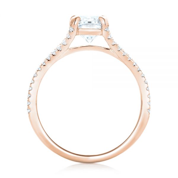 14k Rose Gold 14k Rose Gold Custom Diamond Engagement Ring - Front View -  102604