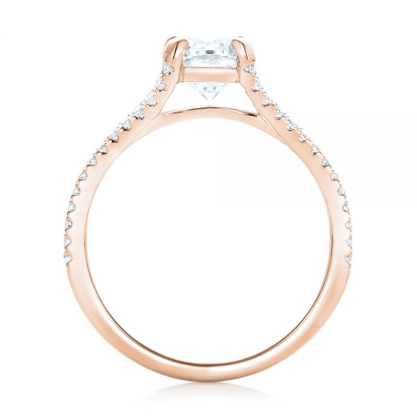 18k Rose Gold 18k Rose Gold Custom Diamond Engagement Ring - Front View -  102604