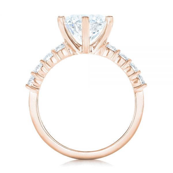 18k Rose Gold 18k Rose Gold Custom Diamond Engagement Ring - Front View -  102614