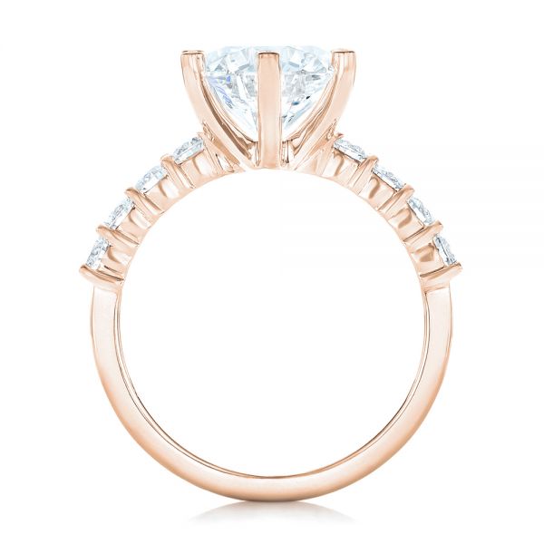 18k Rose Gold 18k Rose Gold Custom Diamond Engagement Ring - Front View - 102614