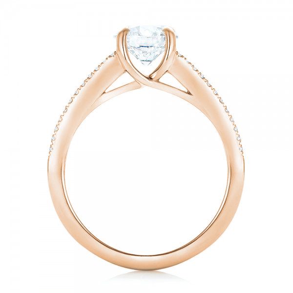 18k Rose Gold 18k Rose Gold Custom Diamond Engagement Ring - Front View -  102886
