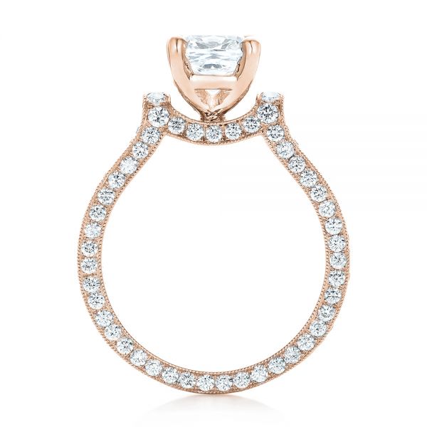 18k Rose Gold 18k Rose Gold Custom Diamond Engagement Ring - Front View -  102895