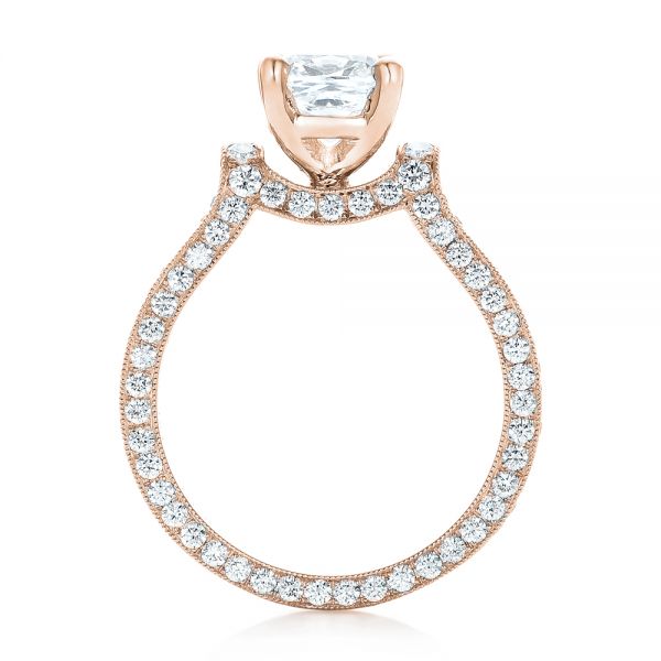 18k Rose Gold 18k Rose Gold Custom Diamond Engagement Ring - Front View - 102895