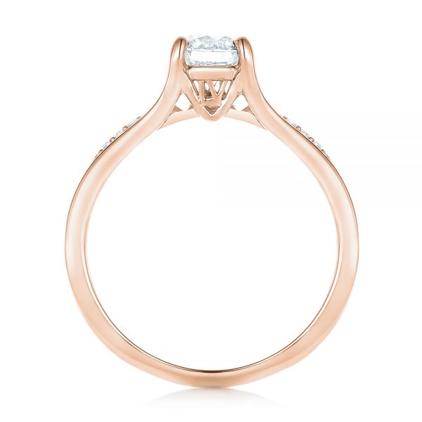 18k Rose Gold 18k Rose Gold Custom Diamond Engagement Ring - Front View -  102903
