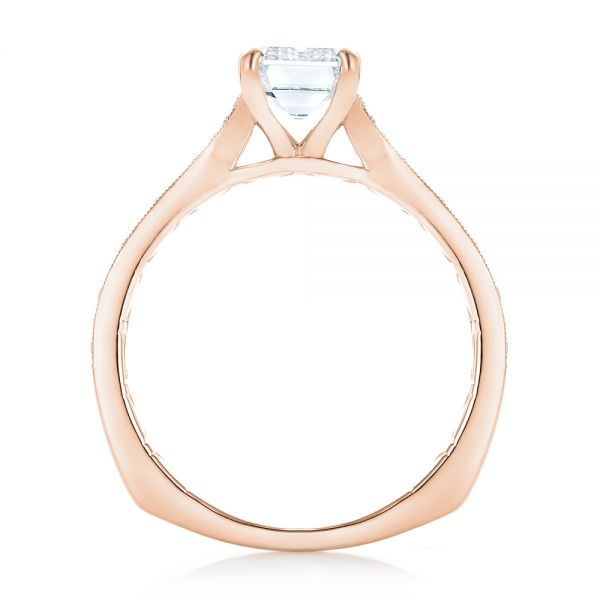 18k Rose Gold 18k Rose Gold Custom Diamond Engagement Ring - Front View -  102904