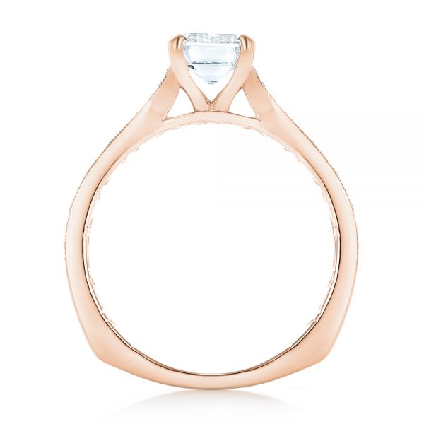 18k Rose Gold 18k Rose Gold Custom Diamond Engagement Ring - Front View - 102904