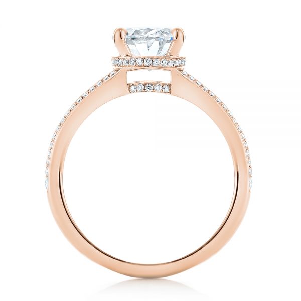 18k Rose Gold 18k Rose Gold Custom Diamond Engagement Ring - Front View -  102946