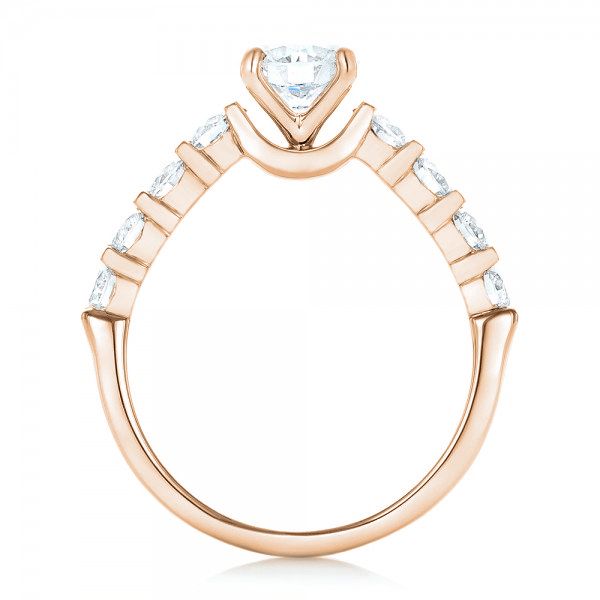 18k Rose Gold 18k Rose Gold Custom Diamond Engagement Ring - Front View -  102955