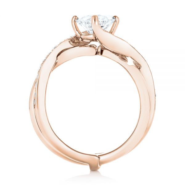 18k Rose Gold 18k Rose Gold Custom Diamond Engagement Ring - Front View - 102969
