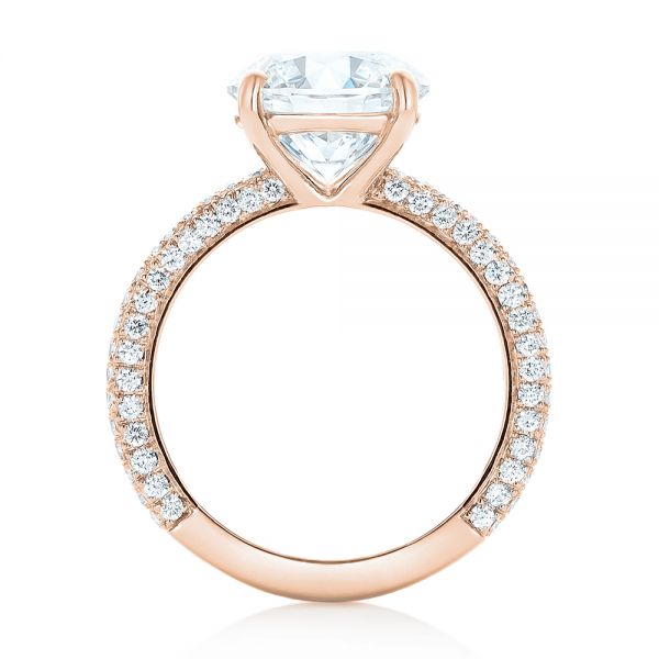 18k Rose Gold 18k Rose Gold Custom Diamond Engagement Ring - Front View -  102971