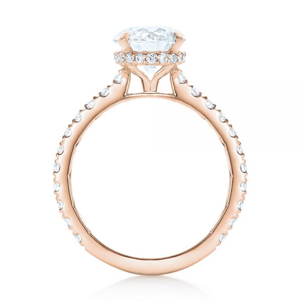 18k Rose Gold 18k Rose Gold Custom Diamond Engagement Ring - Front View -  102995