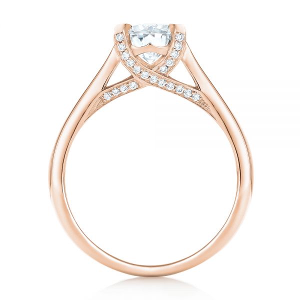 18k Rose Gold 18k Rose Gold Custom Diamond Engagement Ring - Front View -  102996