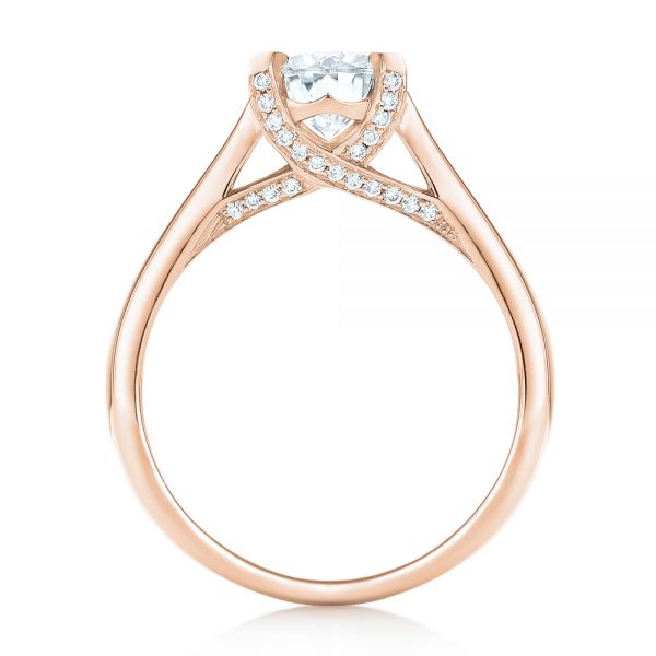 14k Rose Gold 14k Rose Gold Custom Diamond Engagement Ring - Front View - 102996