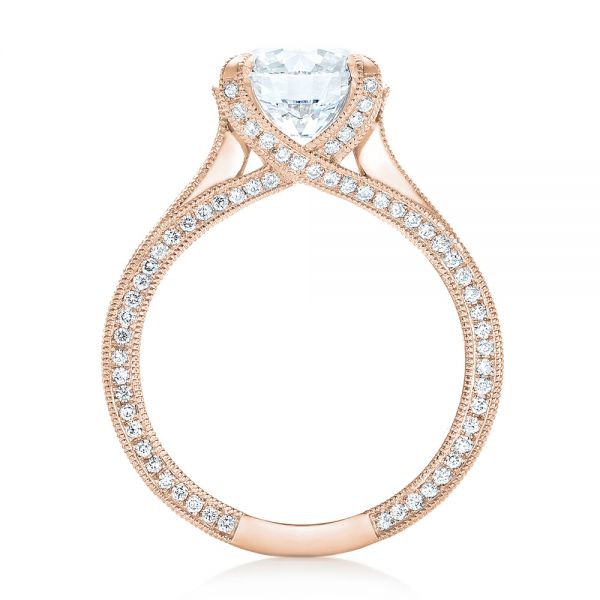 14k Rose Gold 14k Rose Gold Custom Diamond Engagement Ring - Front View - 103013